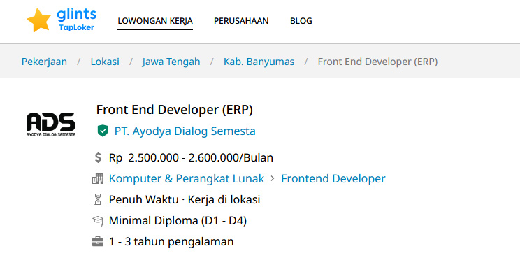 Front End Developer (ERP)